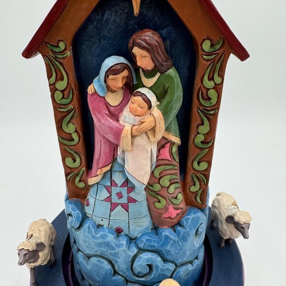 Jim Shore Manual Revolving Nativity 11" Heartwood 2016 Messiah Savior King - Picture 3 of 8